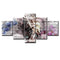 Loskii Spray Oil Paintings Canvas Five Combination Decorative Paintings Statue of Liberty Wall Art For Home Decorations