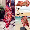 Honana WX-18 100x180cm Bohemian Linen Beach Towel National Style Woman Bath Towel Scarf Bed Sheet Tapestry