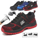 TENGOO Safety Shoes Steel Toe Work Shoes Mesh Fly Woven Sneakers Breathable Non-Slip Running Shoes