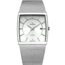 WWOOR 8831 Square Dial Luminous Display Men Wrist Watch Mesh Steel Calendar Quartz Watch