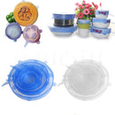 6Pcs / Set Silicone Wrap Stretch Universal Lid Camping Kitchen Vacuum Seal Suction Food Wrap Covers