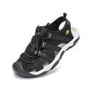 Gracosy Men's Sandals Leather Breathable Non-Slip Quick Drying Fish Sandals Clip Toe Sandals