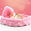 Luxury Princess Cat Bed Puppy Bed Sofa Purple Pink Lace Cat House Small Dog Kennel Warm Soft Pet Bed