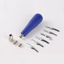 Stainless Steel Wood Carving Knife Paper Carving Chisel Hand Tools Handle + 6 Cutter Heads