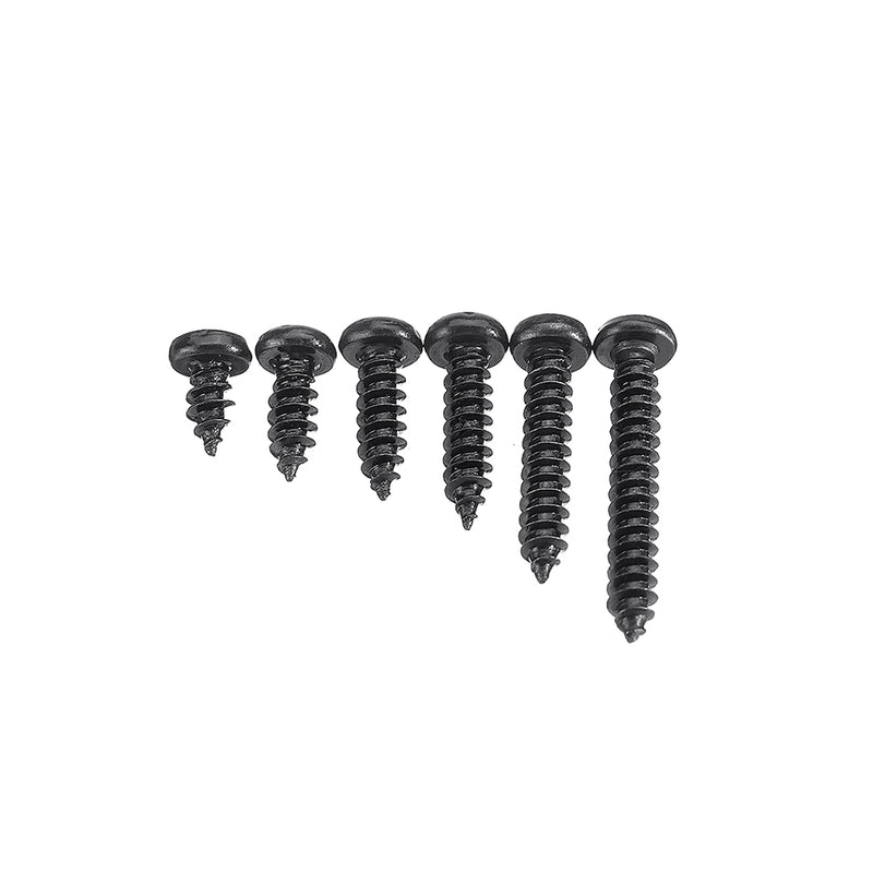 Suleve M3CP1 500Pcs M3 Phillips Screw Black Zinc-Plated Carbon Steel Pan Head Self Tapping Woodworking Screws Assortment Kit