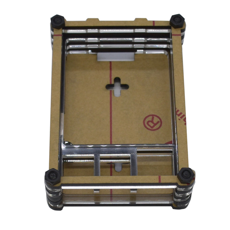 9 Layer 3.5 Inch Display Acrylic Case Shell with Screw and Silver Big Copper Aluminum Heatsink for Raspberry Pi 4B