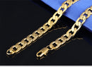 18K Gold Men's Twisted Sheet Plating Thick Single Chain Necklace