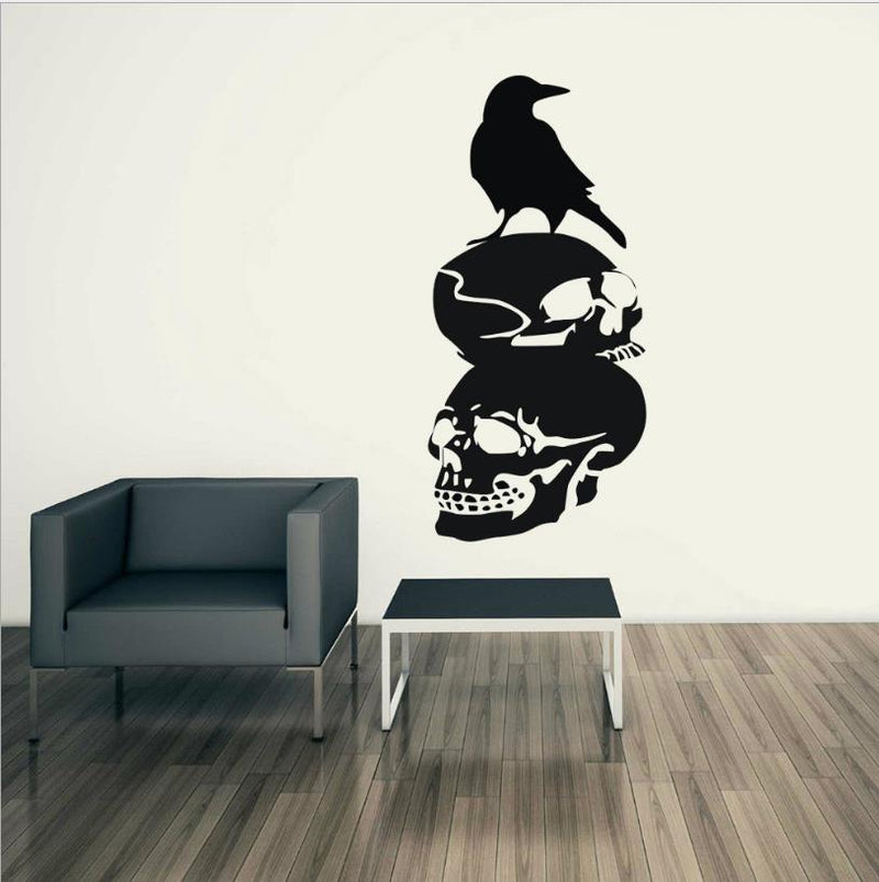 Halloween Skull Crow DIY Wall Sticker Removable PVC Wallpapers Vinyl Art Decal Waterproof Stickers