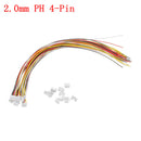 Excellway 10 Sets Mini JST 2.0mm PH 4Pin 26AWG Male Female Connector Plug Wire Cables 300mm
