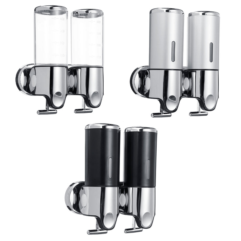 Wall Mount Bathroom Sanitizer Soap Dispenser Shower Round Shampoo Bottle