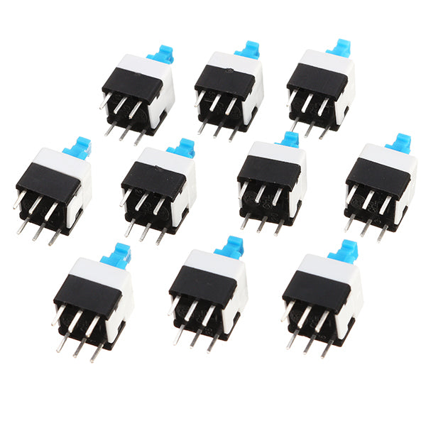 500pcs 8 x 8mm 6 Pin Touch Self-Locking On / Off Switch Push Button Switch Latching Switch