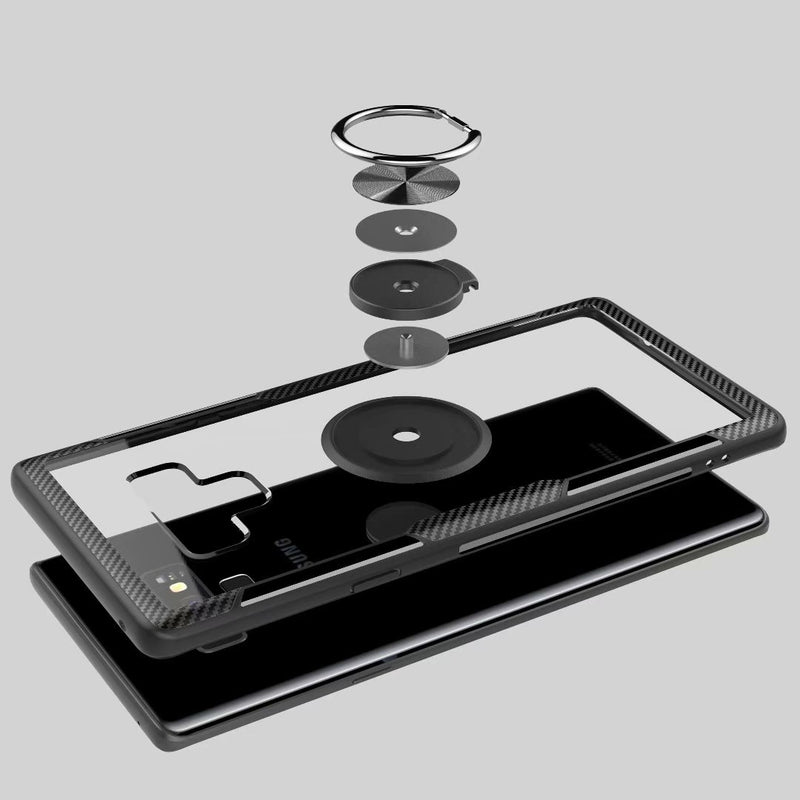 Bakeey Clear Ring Grip Kickstand Magnetic Adsorption Protective Case For Samsung Galaxy Note 9