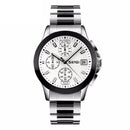 SKMEI 9126 Fashion Men Quartz Watch Classic Stainless Steel Strap Business Wristwatch
