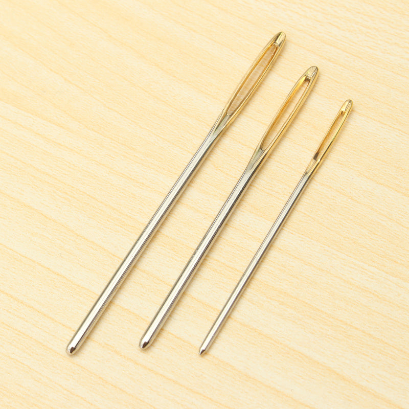 18Pcs 3 sizes Large Knitting Sewing Needles Gold Eye Needle Embroidery Tapestry DIY Tools