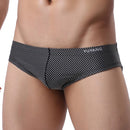 Bikini Brief Solid Color Jacquard Breathable Swimsuits for Men Swimwear