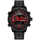 NAVIFORCE NF9119 Men Watch Luxury Dual Display Stainless Steel Strap Business Quartz Watch