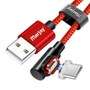 Marjay 3A Micro USB Type C LED Light Fast Charging Elbow Data Cable For Huawei P30 Pro Mate 30 Xiaomi 9 Pro Redmi 7A Redmi 6Pro OUKITEL Y4800