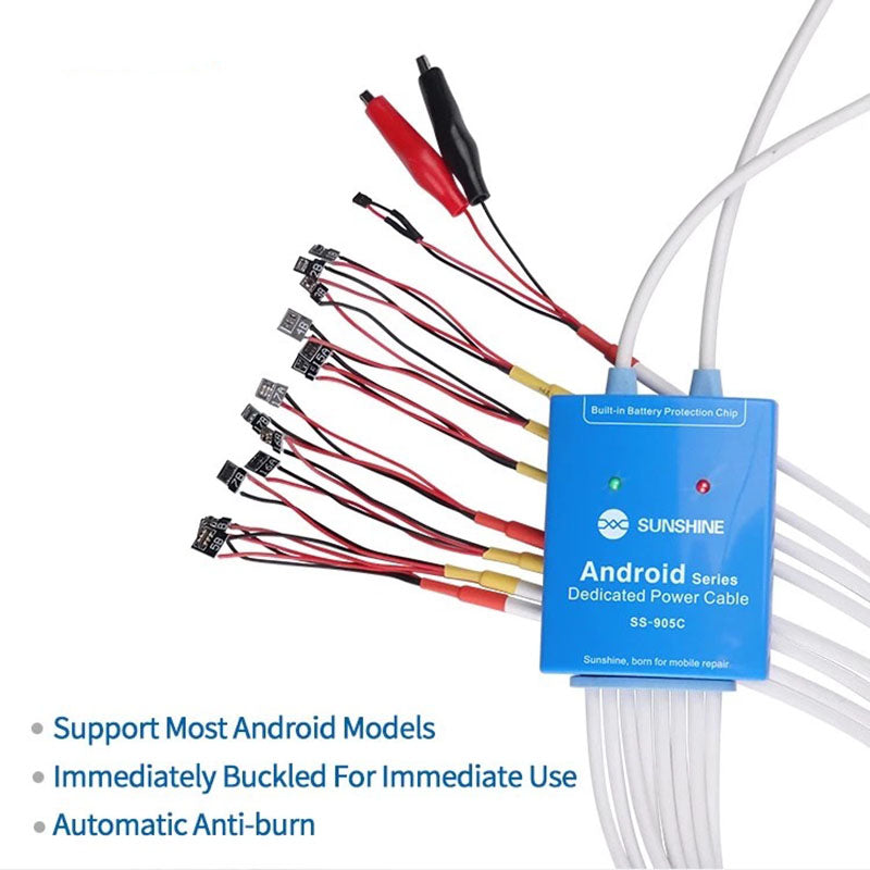 SS-905C Phone Power ON/OFF Service DC Power Supply Current Testing Cable Line for Samsung Huawei Xiaomi OPPO VIVO Meizu Boot