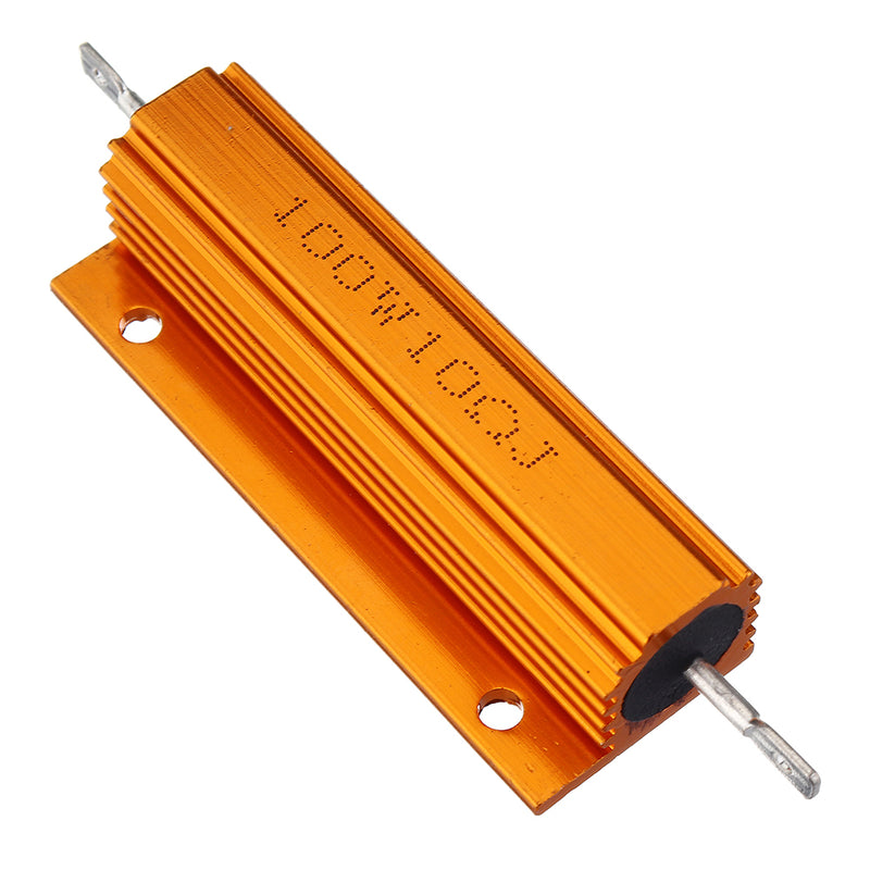10pcs RX24 100W 10R 10RJ Metal Aluminum Case High Power Resistor Golden Metal Shell Case Heatsink Resistance Resistor
