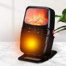 IPRee 1000W Portable Mini Electric Heater Fan Fireplace Flame Timer Air Warmer Home Outdoor Heater Fan