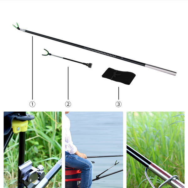 YEUX 360 Rotatable Fishing Telescopic Carbon Rod Support Rod Holder Outdoor Fishing Tools from xiaomi youpin-1.2m/2.1m