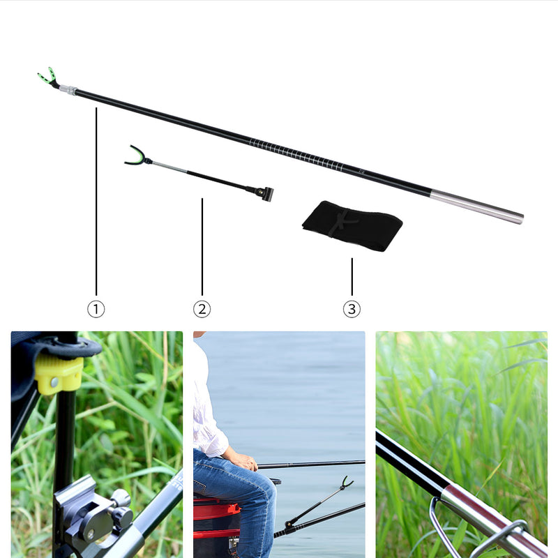 YEUX 360 Rotatable Fishing Telescopic Carbon Rod Support Rod Holder Outdoor Fishing Tools from xiaomi youpin-1.2m/2.1m
