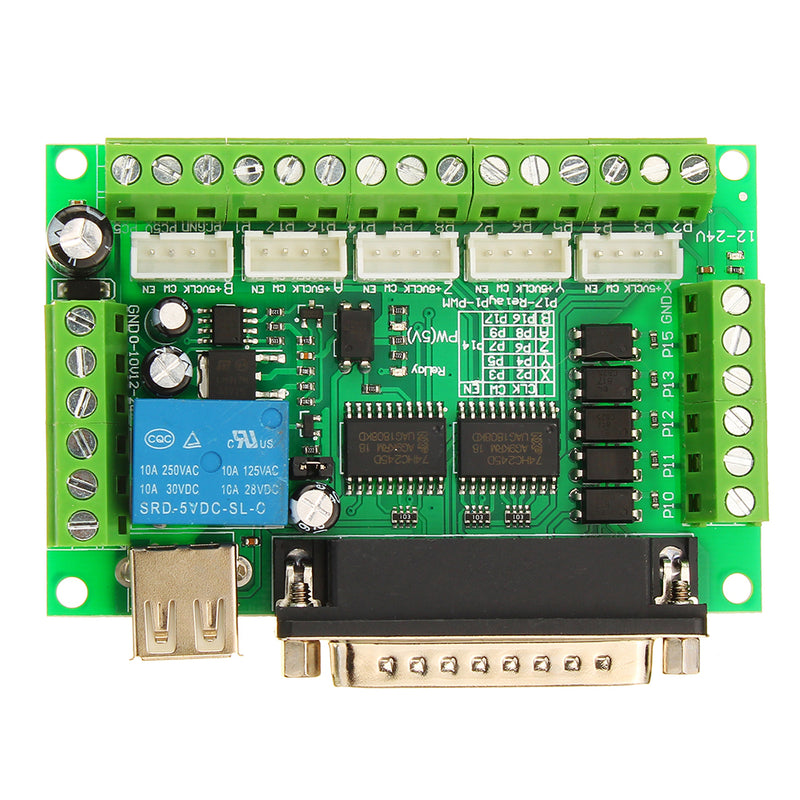 Geekcreit 5 Axis CNC Interface Board For Stepper Motor Driver Mach3 With USB Cable