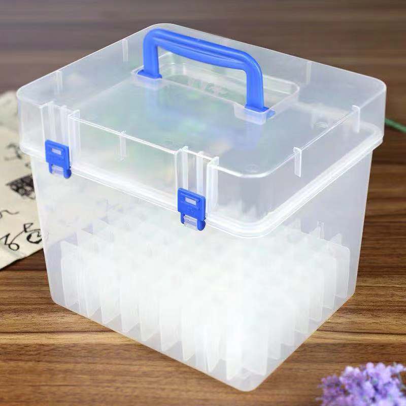Transparent 80-Slots Portable Waterproof Mark Pens Storage Case Mark Pens Box For Mark Pens Office Desk pen Holder Organizer