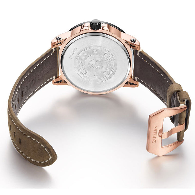 RUIMAS 550 Mechanical Design Creative Men Wrist Watch Cowhide Strap Quartz Watch