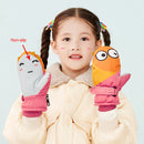 Penguin Winter Thicken Snow Waterproof Windproof Warm Children Gloves Skiing Gloves Blue Penguin