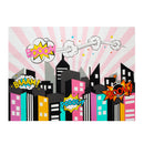 5x7FT 9x6FT Vinyl Cartoon City Booom Photography Backdrop Background Studio Prop