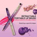 Portable Double Head Makeup Brushes Retractable Lip Brush Rayon Lip Gloss Brush Beauty Tools