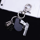 Trendy Keychain Black Alloy Keychain Soft Leather Keychain For Men