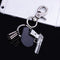 Trendy Keychain Black Alloy Keychain Soft Leather Keychain For Men