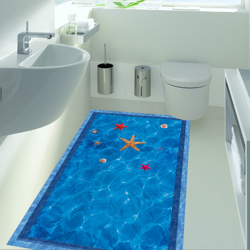 Miico FX82022 3D Starfish Shell Pool Stickers Summer Aquarium Toilet Door Decoration Wall Sticker