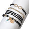 Trendy Diamond Woven Bracelet Metal Gold Head Multi-Layer Bracelet For Women