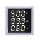 3pcs Geekcreit 3 in 1 AC 60-500V 100A Square White LED Digital Voltmeter Ammeter Hertz Meter Signal Lights Voltage Current Frequency Combo Meter Indicator Tester With Round CT