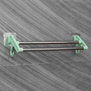 Suction Cup Bathroom Kitchen Double Towel Holder Rack Rail Shelf Rack Hanger Bar