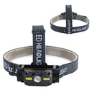 BORUIT 10W 800LM L2+2xCOB Headlamp Power Display 10 Modes USB Charging Sensing Cycling Night Warning Light