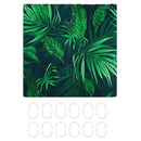 Tropical Plants Waterproof Shower Curtain Fabric With Hooks Ring Polyester Bathroom Rugs Mat