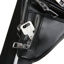 Men PU Leather Crossbody Bag Waterproof Shoulder Bag Camping Travel Chest Bag