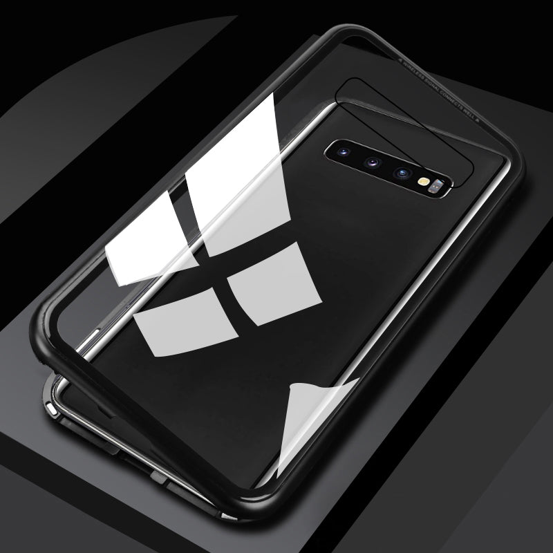 Bakeey Magnetic Adsorption Aluminum Alloy Tempered Glass Protective Case + 2 Packs Kisscase 10D Hydrogel Screen Protector For Samsung Galaxy S10 Plus