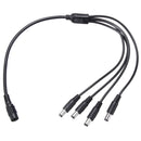 5.5x2.1mm DC 12V 1A Power Supply Adapter for CCTV Security Camera DVR + 4 Split Power Cable