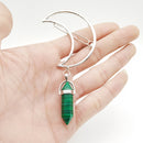 Multicolor Natural Stone Hair Clip Hollow Moon Charm Hair Accessories for Women