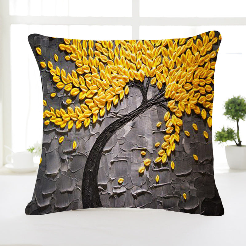 Cushion Case Tree Flower Pillow Case Cotton Linen Cushion Cover Gift Home Decor