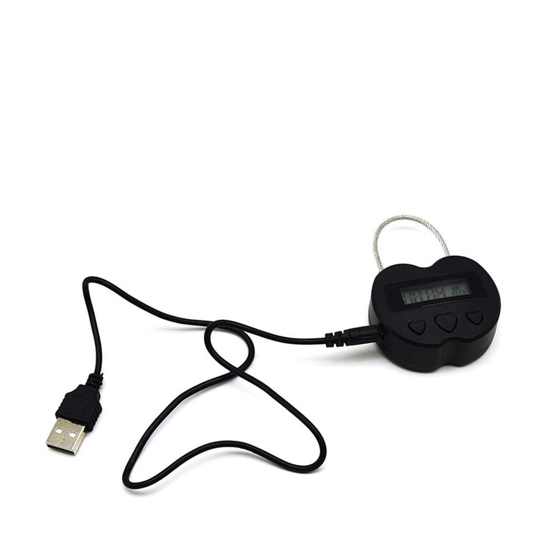 USB Rechargeable Time out Padlock Max Timing Lock Digital Timer Alarming Padlock w/ LCD Display Screen