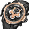 BREAK 5601 Multifunction Men Watch Military Style Rubber Strap Quartz Movement Watch