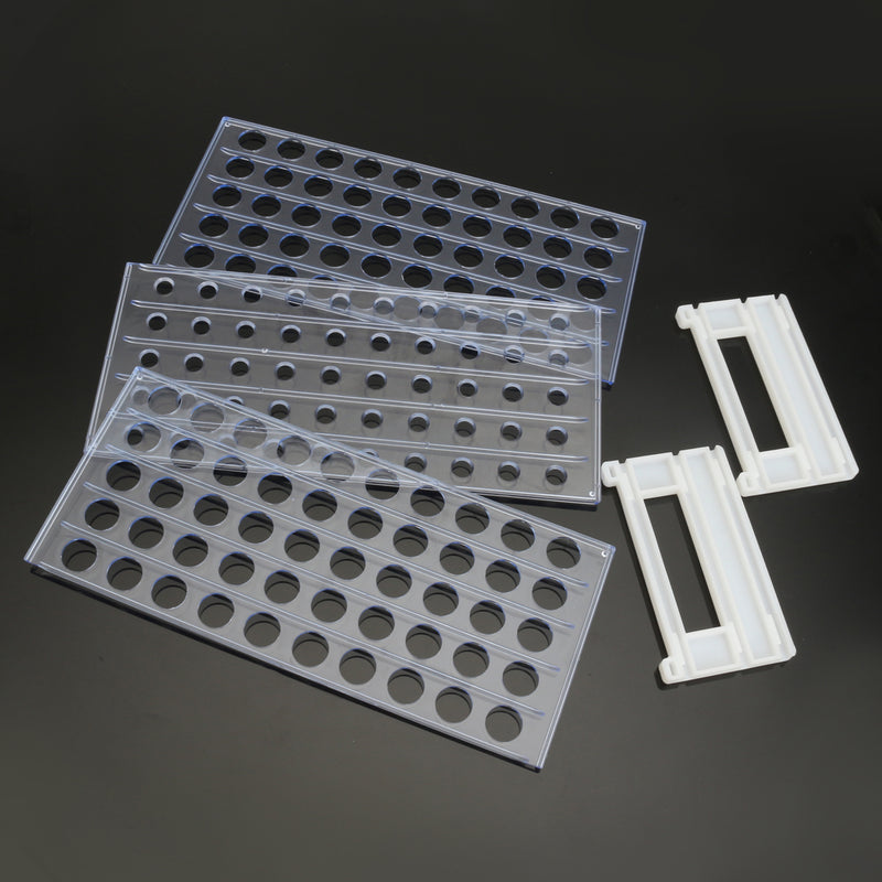 3 Layers Plastic Lab Test Tube Rack Holder Detachable Centrifuge Tube Stand for 13/16/18mm Tubes 40/50 Holes