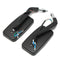 8mm+10mm Pair Motorcycle LED Turn Signal Rear View Mirrors Square Black Universal