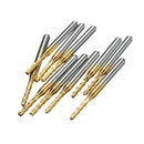 Drillpro DB-M11 10pcs 2.0mm 1/8 Inch Shank Carbide End Mill Engraving Bits for CNC PCB Rotary Burrs